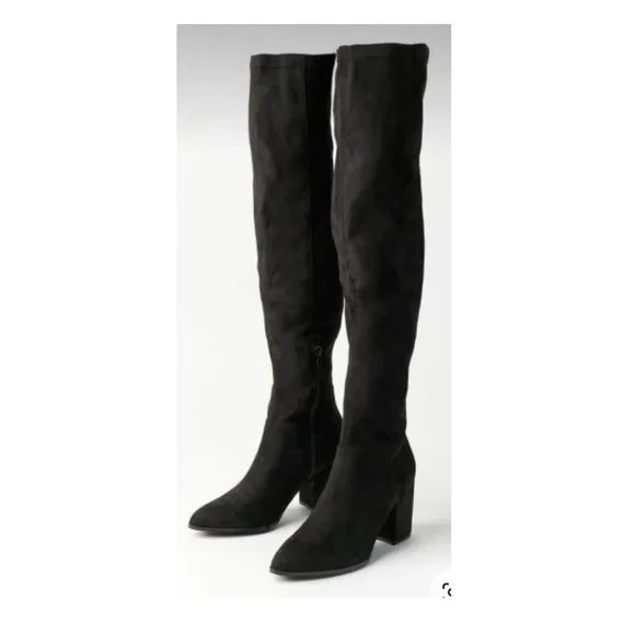 Steve Madden Jacey over-the-Knee Black Microsuede Boots Women's Size 7.5 - Picture 10 of 11